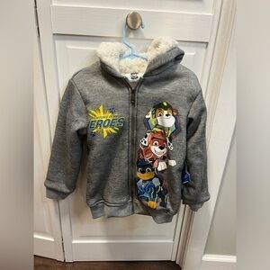 NWT Nickelodeon Boys Paw Patrol Full Zip Sweatshirt With Hoodie Size Boys 5